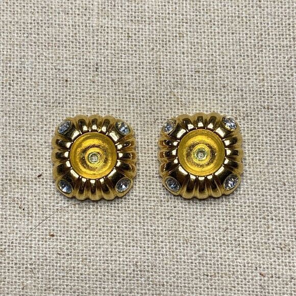 💛 Joan Rivers Gold & Crystal Earring Jackets - Picture 2 of 5